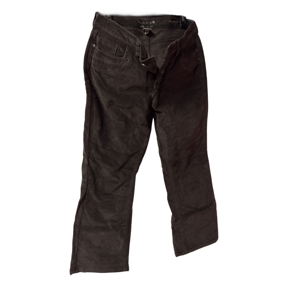 ⭐E) Sonoma Life + Style Women’s Corduroy Pants Size 12 Brown Bootcut